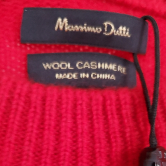 Massimo Dutti Red Wool Cashmere Sweater Size S - Picture 6 of 8